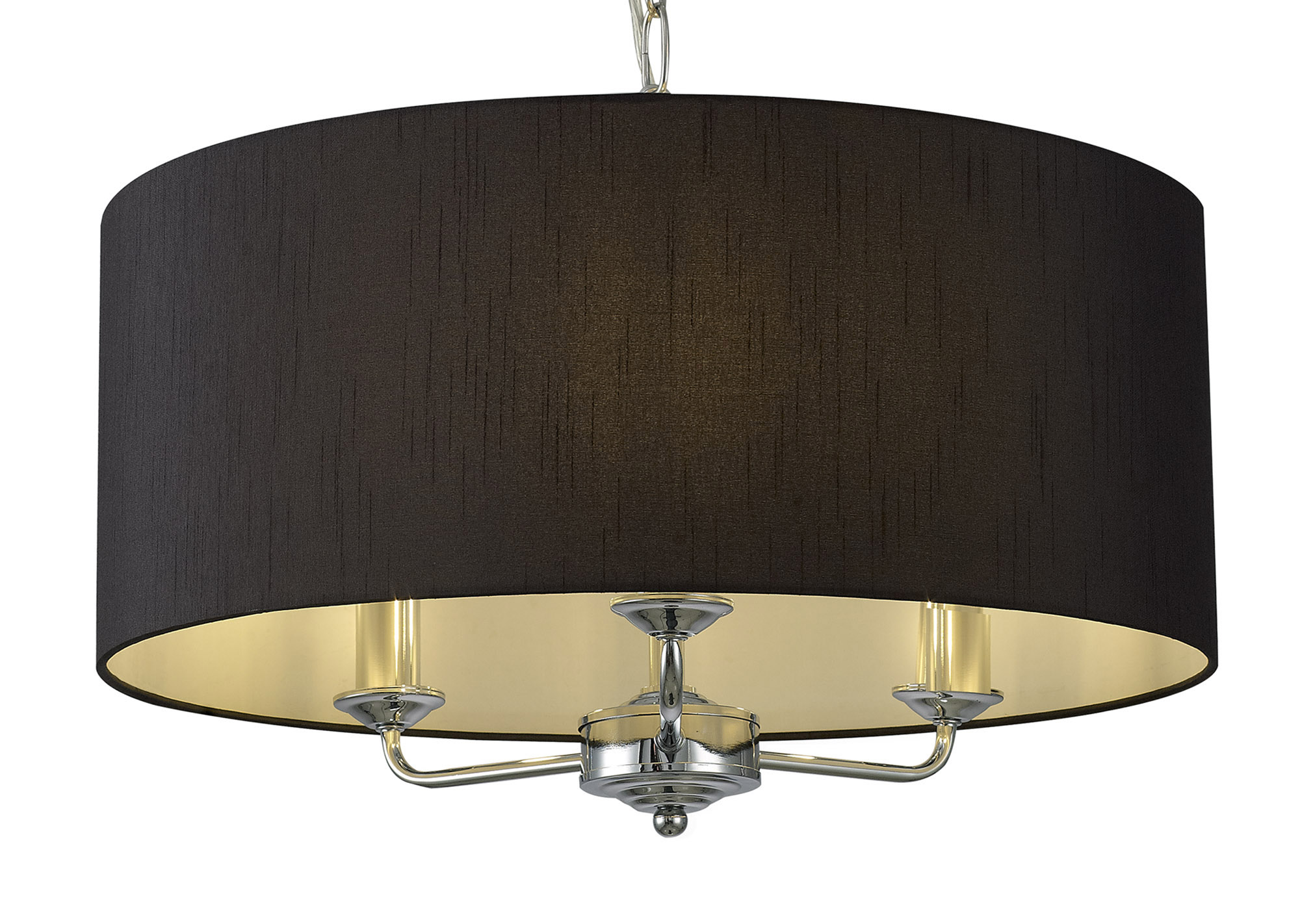 Banyan 50cm 3 Light Pendant Polished Chrome, Black DK0020  Deco Banyan